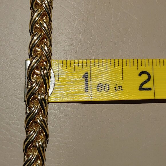 Joseph Esposito Snap Woven Chain Necklace Detachable Pendant Gold Tone Black Red - Picture 9 of 16